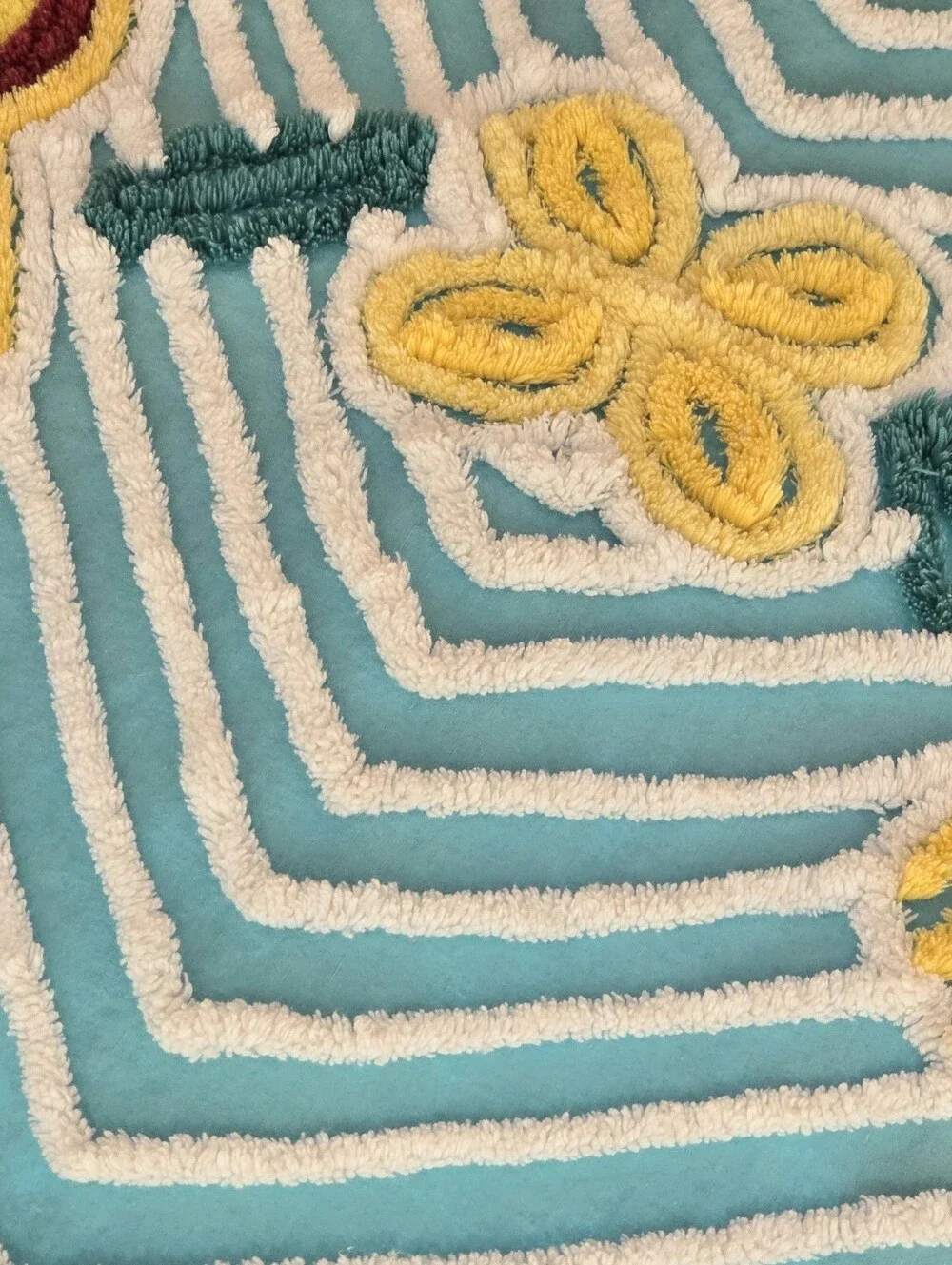 Vintage Chenille Peacock Bedspread 90